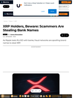 XRP Holders, Beware: Scammers Are Stealing Bank Names - U.Today