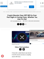 Crypto Educator Says XRP Will Go Over Four Digits in Coming Years, Whether You Like It or Not