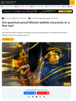 Are Quantum-Proof Bitcoin Wallets Insurance or a Fear Tax?