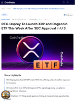 REX-Osprey To Launch XRP and Dogecoin ETF This Week After SEC Approval in U.S.