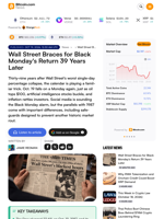 Wall Street Braces for Black Monday's Return 39 Years Later