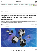 Ripple Teams With Mastercard, Gemini to Use RLUSD to Settle Credit Card Transactions - Decrypt