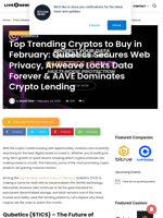 Top Trending Cryptos to Buy in February: Qubetics Secures Web Privacy, Arweave Locks Data Forever & AAVE Dominates Crypto Lending | Live Bitcoin News