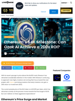 Ethereum's $4K Milestone: Can Ozak AI Achieve a 200x ROI? | Live Bitcoin News