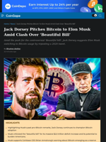 Jack Dorsey Pitches Bitcoin to Elon Musk Amid Clash Over ‘Beautiful Bill’
