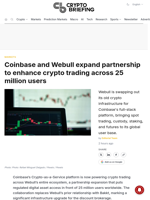 Coinbase and Webull expand partnership to enhance crypto trading across 25 million users