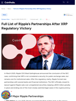Full List of Ripple’s Partnerships After XRP Regulatory Victory