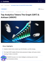 Top Analytics Tokens The Graph (GRT) & Arkham (ARKM)