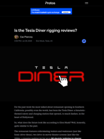 Is the Tesla Diner rigging reviews?
