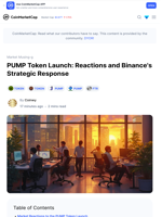 PUMP Token Launch: Reactions and Binance's Strategic Response: Guest Post by Coinwy | CoinMarketCap