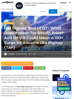 Fed Signals ‘End Of QT’: What Does It Mean For Bitcoin Price? And Why It Could Mean a 100× Surge for Altcoins Like Digitap (TAP) | Live Bitcoin News