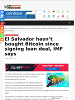 El Salvador hasn’t bought Bitcoin since signing loan deal, IMF says - The Crypto News Wire