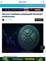Why Aren't Institutions Adopting XRP ‘Massively’? Pundit Answers