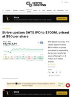Strive upsizes SATS IPO to $700M, priced at $90 per share