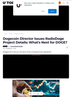 Dogecoin Director Issues RadioDoge Project Details: What's Next for DOGE? - U.Today