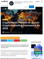 Crypto News: Finland to Launch Crypto Reporting Framework by 2026 | Live Bitcoin News