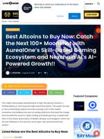 Best Altcoins to Buy Now: Catch the Next 100× Moonshot with AurealOne’s Skill-Based Gaming Ecosystem and Nexchain AI’s AI-Powered Growth!! | Live Bitcoin News