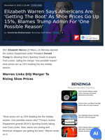 Elizabeth Warren Says Americans Are 'Getting The Boot' As Shoe Prices Go Up 15%, Blames Trump Admin For 'One Possible Reason' - Paramount Skydance (NASDAQ:PSKY), Warner Bros. Discovery (NASDAQ:WBD) - Benzinga