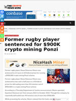 Former rugby player sentenced for $900K crypto mining Ponzi - The Crypto News Wire