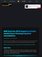 BNB Tests Key $875 Support as Crypto Market Faces Thanksgiving Week Consolidation - Blockchain.News