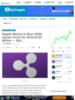 Ripple Moves to Buy USDC Issuer Circle for Around $5 Billion — But... ⋆ ZyCrypto