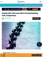 Despite XRP’s 10x Lead, LINK Is The Real Banking Coin, Analyst Says