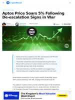 Aptos Price Soars 5% Following De-escalation Signs in War