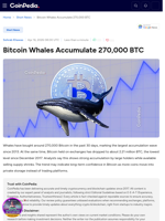 Bitcoin Whales Accumulate 270,000 BTC
