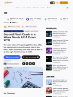 Second Flash Crash in a Week Sends ARIA Down 90% – Markets and Prices Bitcoin News