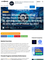 Bitcoin Whales Are Flipping Profits From $108K BTC Into Ozak AI, Aiming to Multiply 0.1 BTC Into 40 BTC Worth of Value by 2027 | Live Bitcoin News