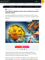 Ross Ulbricht's Bitcoin donor tied to dark market Alphabay