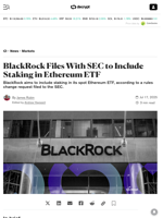 BlackRock Files With SEC to Include Staking in Ethereum ETF - Decrypt