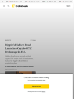 Ripple News: Hidden Road Launches Crypto OTC Brokerage in U.S.