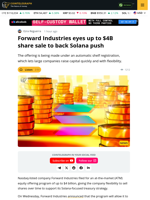 Forward Industries Plans $4B Share Sale to Back Solana Treasury