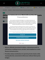 ZKSync Introduces Prividium for Secure On-Chain Finance - Crypto News Flash