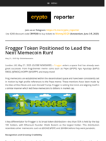 Frogger Token Positioned to Lead the Next Memecoin Run!