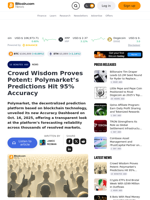 Crowd Wisdom Proves Potent: Polymarket’s Predictions Hit 95% Accuracy – Bitcoin News