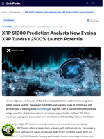 XRP $1000 Prediction Analysts Now Eyeing XRP Tundra’s 2500% Launch Potential