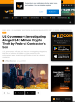 US Probes $40M Crypto Heist By Federal Contractor’s Son