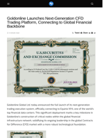 Goldonline Launches Next-Generation CFD Trading Platform, Connecting to Global Financial Backbone - Visionary Financial