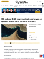 US strikes IRGC communications tower on Qeshm Island near Strait of Hormuz