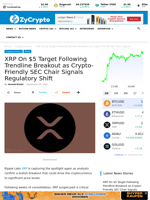 XRP On $5 Target Following Trendline Breakout as Crypto-Friendly SEC Chair Signals Regulatory Shift ⋆ ZyCrypto