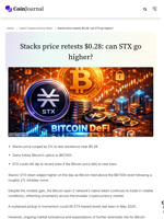 Stacks price retests $0.28: can STX go higher? - CoinJournal