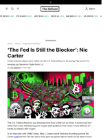 ‘The Fed Is Still the Blocker’: Nic Carter - 