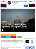 Giant Gold Trump Statue Appears on Capitol Lawns  | Live Bitcoin News