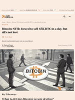 Bitcoin: STHs forced to sell 65K BTC in a day, but all's not lost - AMBCrypto