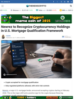 Newrez to Recognize Cryptocurrency Holdings in U.S. Mortgage Qualification Framework - TheNewsCrypto