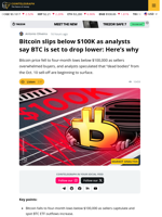 Bitcoin Loses $100K As Selling, Liquidations Hit New Highs