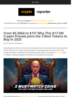 From $0.3064 to $15? Why This $17.5M Crypto Presale Joins the 3 Best Tokens to Buy in 2025