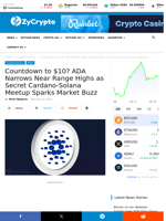 Countdown to $10? ADA Narrows Near Range Highs as Secret Cardano-Solana Meetup Sparks Market Buzz ⋆ ZyCrypto